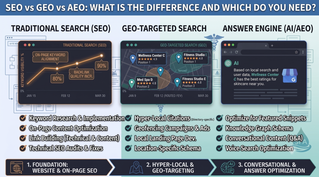SEO vs GEO vs AEO: What Is the Difference and Which Do You Need?